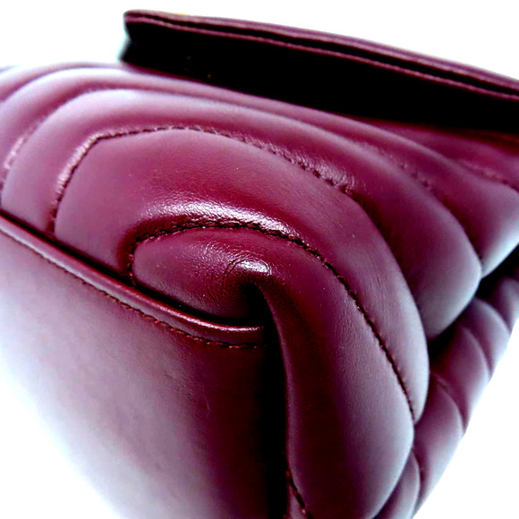 💎✨BEAUTIFUL✨💎 YVES SAINT LAURENT Small Bag Chain Calfskin Rouge Legion Red - Picture 8 of 14